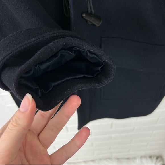 Lands’ End Navy 100% Wool Toggle Coat Size M 10-12 - Picture 9 of 16